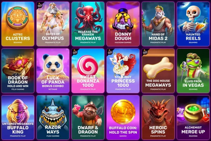 SlotRave casino slots lobby